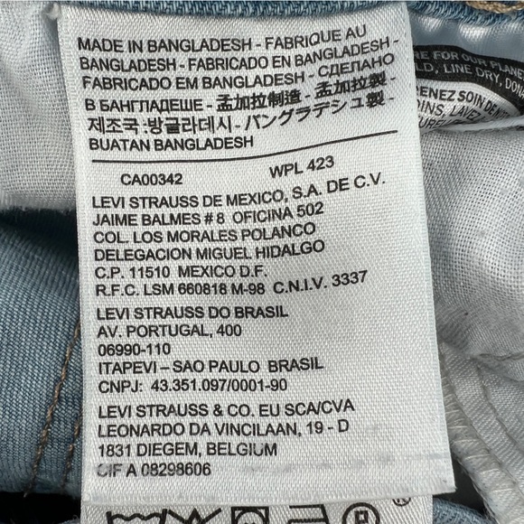 Levi’s 711 Ripped Blue Skinny Jeans Size 29 Women’s - Picture 8 of 8